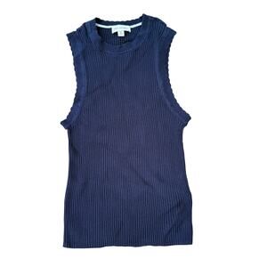 Free Assembly Navy Ribbed Knit Tank Top - Women's L